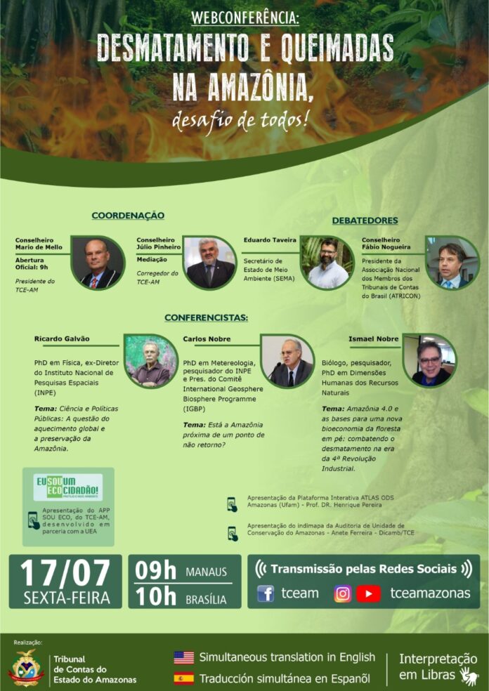 Webconferência “Desmatamento e queimadas na Amazônia: desafio de todos!”