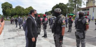 Governador Wilson ima e Policia Militar de Manaus | Foto: Diego Peres