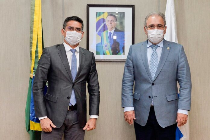 Prefeito de Manaus, David Almeida e ministro da Saúde, Marcelo Queiroga | Foto: Carolina Antunes