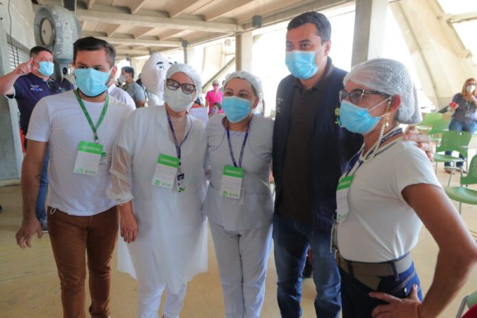 Wilson Lima vacinação Covid-19 Viradão SES-AM Governo do Amazonas Arena da Amazônia