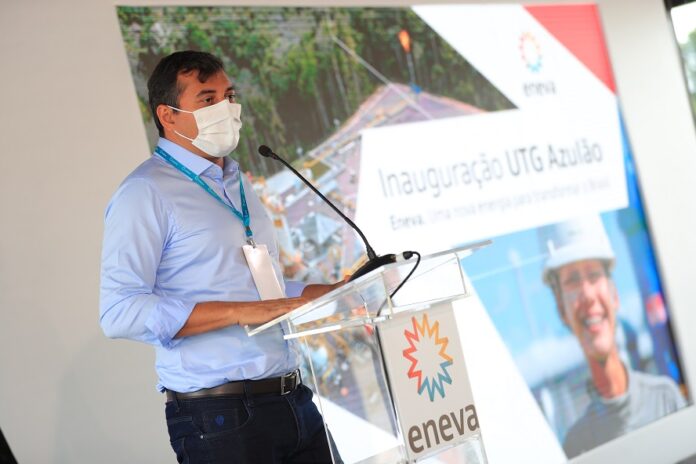 Governador Wilson Lima na inauguração de térmica da Eneva no campo de Azulão