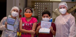 Crianças indígenas Vacinação Covid-19 Parque das Tribos em Manaus