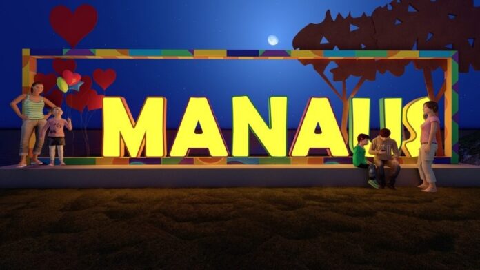 Letreiro turístico Prefeitura de Manaus Ponta Negra